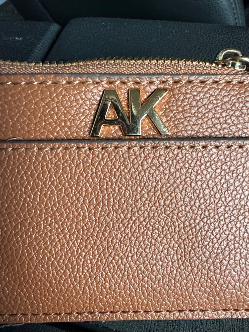 Anne Klein Brown Card Wallet with Gold AK Logo - Picture 3 of 7